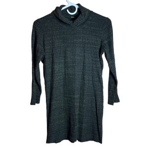 Monrow Heathered Charcoal Knit Turtleneck Tunic • Size L • Longline
